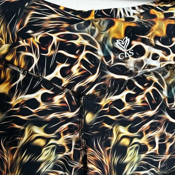 CLS Activewear Scrunch Booty Shorts – Fire Print, Double Layer, Made in USA - Picture 5 of 9